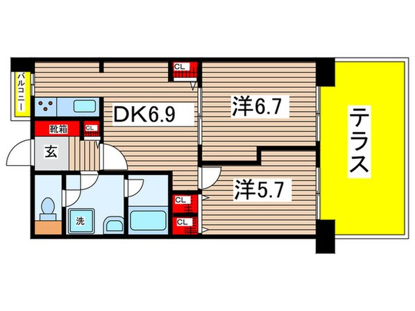 荘苑八事ビラージュ弐番館(106)の物件間取画像